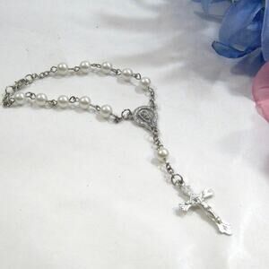 Car Auto Mirror Catholic Rosary Christian Religious Prayer Pearl Beads